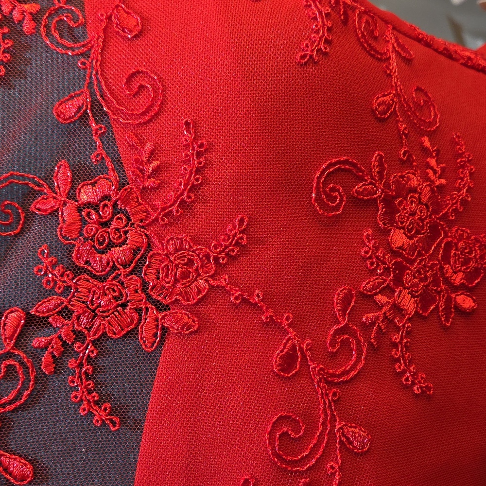 Nwot Doly 36 Size Elegant Red Lace Mini Dress - Picture 16 of 17